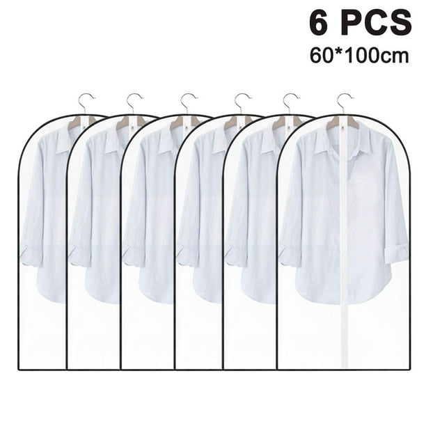 6pcs Clothes Garment Dust-proof Cover Suit Coat Hanging Storage Bag Protector 6pcs Clothes Garment Dust-proof Cover Suit Coat Hanging Storage Bag Protector